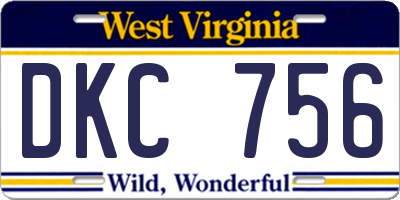 WV license plate DKC756