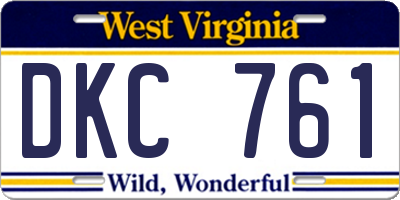 WV license plate DKC761
