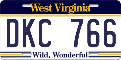 WV license plate DKC766