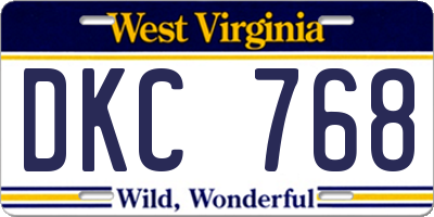 WV license plate DKC768