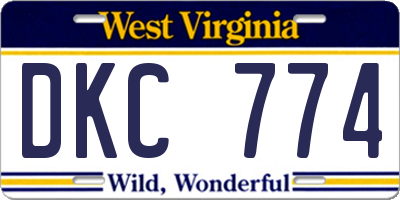 WV license plate DKC774