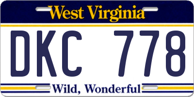 WV license plate DKC778