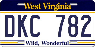 WV license plate DKC782
