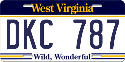 WV license plate DKC787