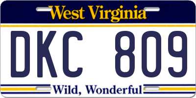 WV license plate DKC809