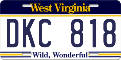 WV license plate DKC818
