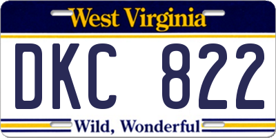 WV license plate DKC822