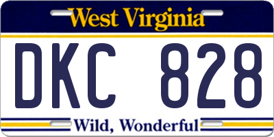 WV license plate DKC828