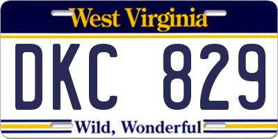 WV license plate DKC829