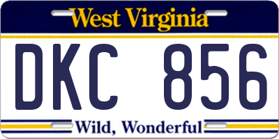 WV license plate DKC856
