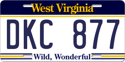 WV license plate DKC877