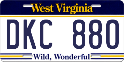 WV license plate DKC880