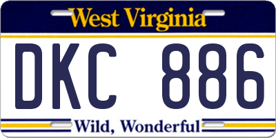 WV license plate DKC886