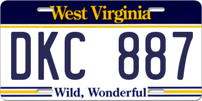 WV license plate DKC887