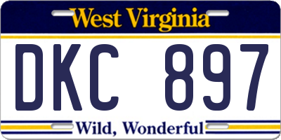 WV license plate DKC897