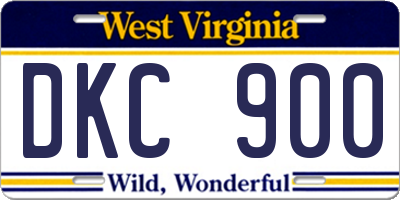 WV license plate DKC900
