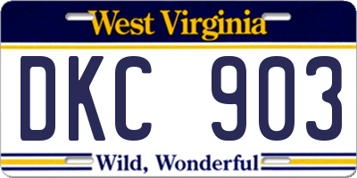 WV license plate DKC903
