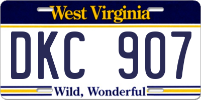 WV license plate DKC907