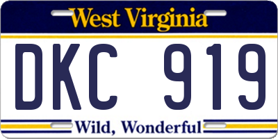 WV license plate DKC919