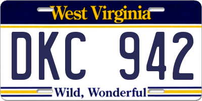 WV license plate DKC942