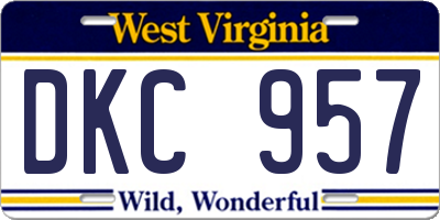 WV license plate DKC957