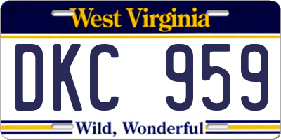 WV license plate DKC959