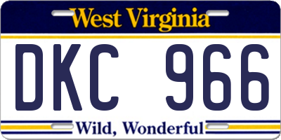 WV license plate DKC966