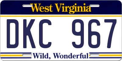 WV license plate DKC967