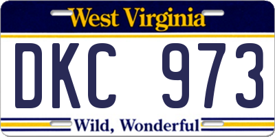 WV license plate DKC973