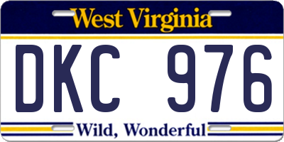 WV license plate DKC976