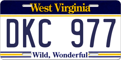 WV license plate DKC977