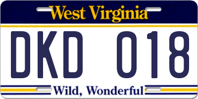 WV license plate DKD018