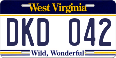 WV license plate DKD042