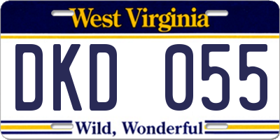 WV license plate DKD055
