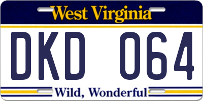 WV license plate DKD064