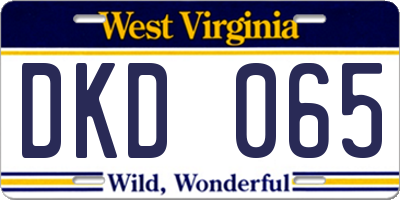 WV license plate DKD065