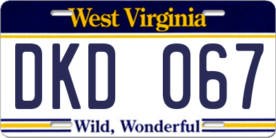 WV license plate DKD067