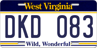 WV license plate DKD083