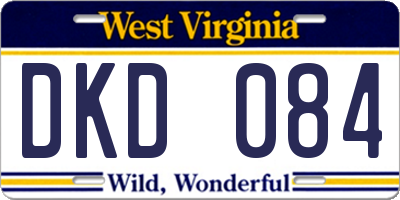 WV license plate DKD084