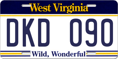 WV license plate DKD090
