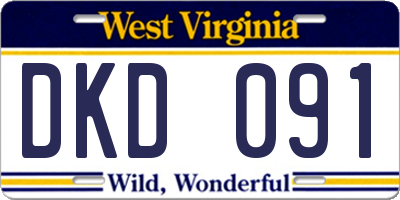 WV license plate DKD091