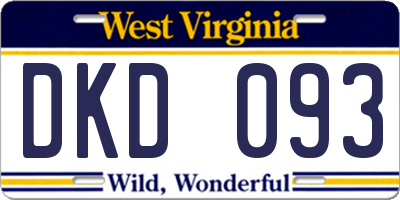 WV license plate DKD093