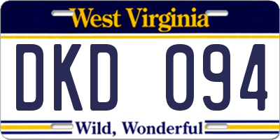 WV license plate DKD094