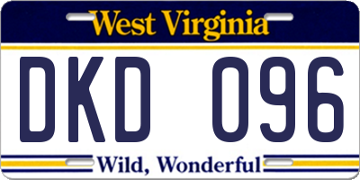 WV license plate DKD096