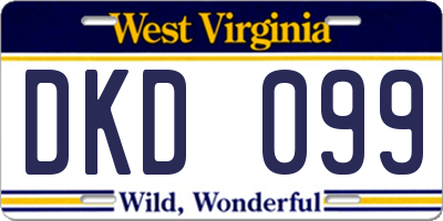 WV license plate DKD099