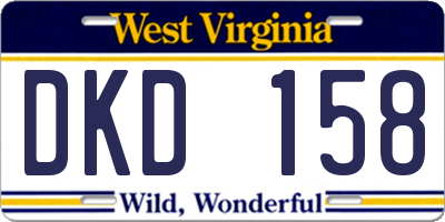 WV license plate DKD158