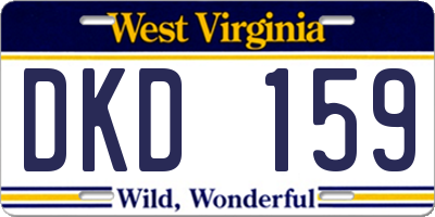 WV license plate DKD159