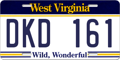WV license plate DKD161