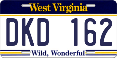 WV license plate DKD162