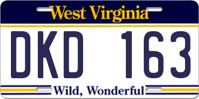 WV license plate DKD163